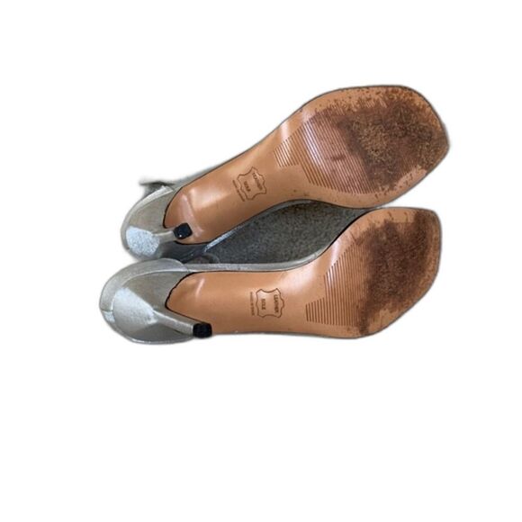 Stuart Weizmann Silver Crystal Strappy High Heeled Sandals Size 9.5AA - Picture 5 of 9